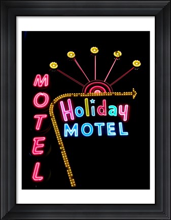 Framed Holiday Motel, Las Vegas, Nevada Print