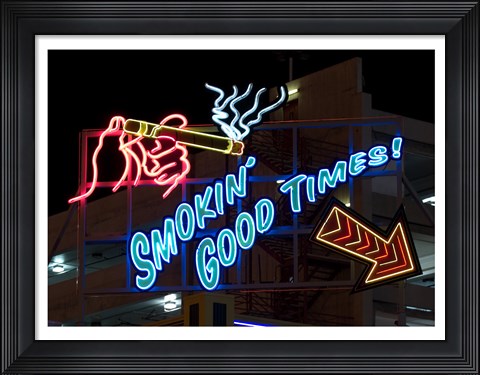 Framed Old Motels and Historic Neon Art, Las Vegas Print