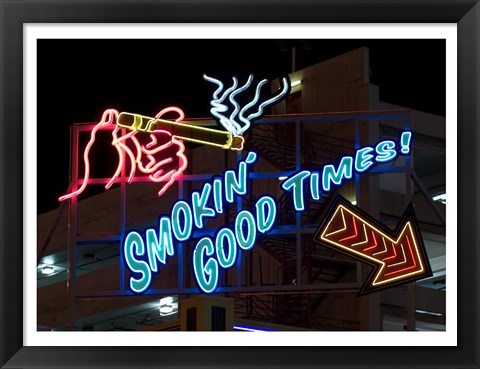 Framed Old Motels and Historic Neon Art, Las Vegas Print