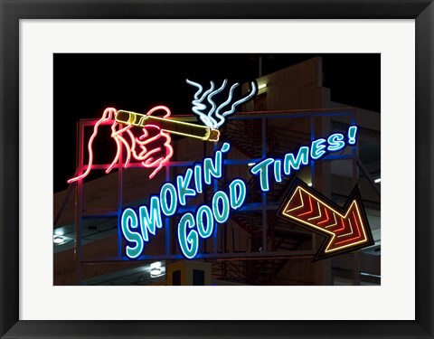 Framed Old Motels and Historic Neon Art, Las Vegas Print