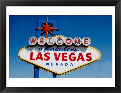 Framed Sign in daytime, Las Vegas, Nevada Print