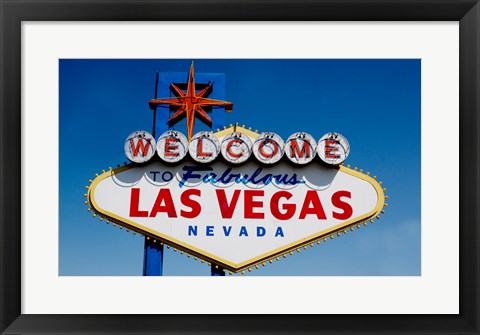 Framed Sign in daytime, Las Vegas, Nevada Print