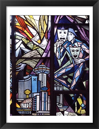 Framed Stained glass window in the Guardian Angel Cathedral, Las Vegas, Nevada Print
