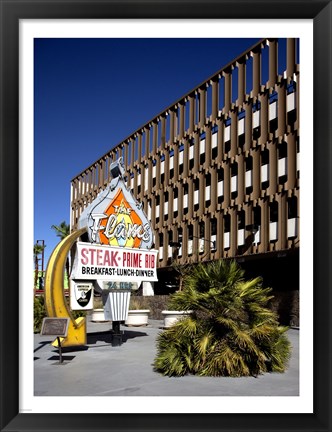 Framed Flame Restaurant sign Freemont street Las Vegas Print