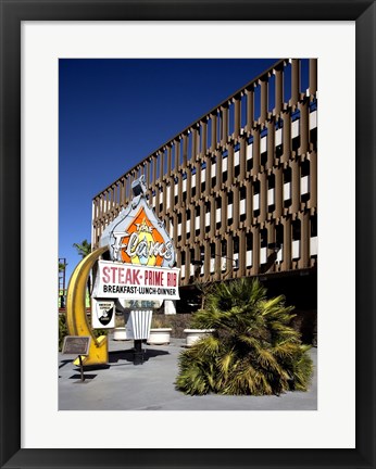 Framed Flame Restaurant sign Freemont street Las Vegas Print