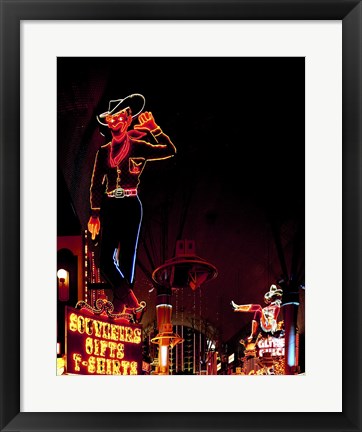 Framed Vegas Vic on Freemont Street in Las Vegas Print