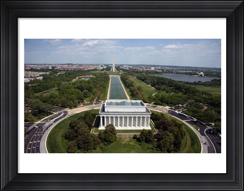 Framed Ariel view of the Lincoln Memorial Print
