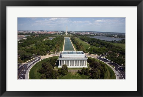Framed Ariel view of the Lincoln Memorial Print
