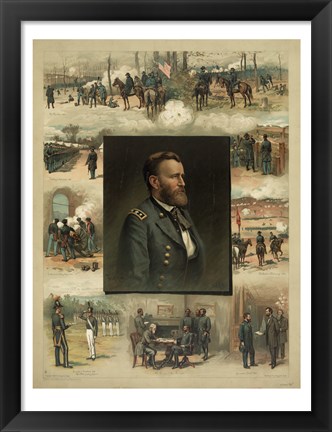 Framed Civil War Grant from West Point to Appomattox Print