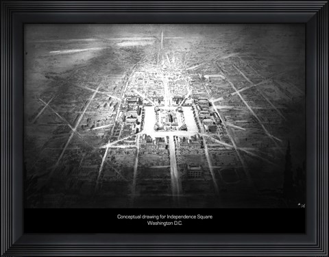 Framed Conceptual drawing for Independence Square, Washington DC Print