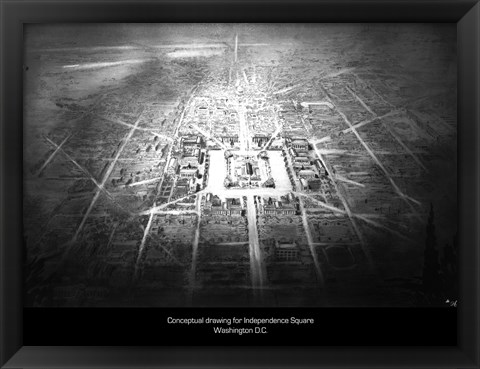 Framed Conceptual drawing for Independence Square, Washington DC Print