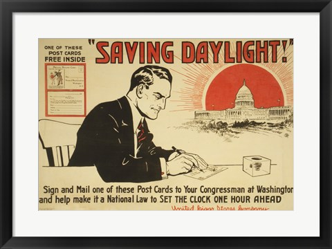 Framed Daylight savings time Print