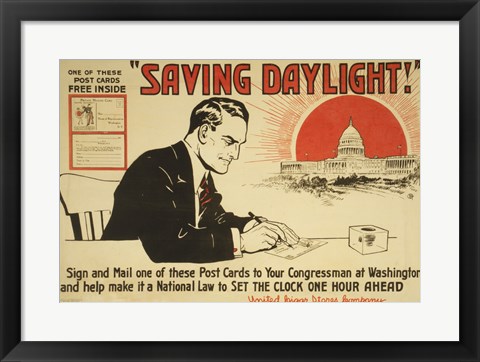 Framed Daylight savings time Print