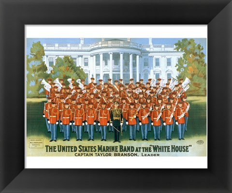 Framed Marine Band at the White house Print