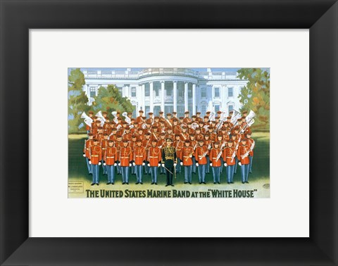 Framed Marine Band at the White house Print