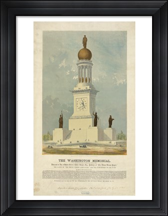 Framed Original concept for the Washington Monument Print