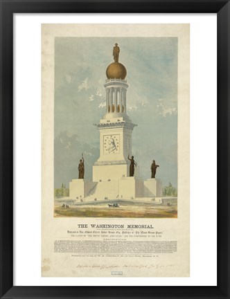 Framed Original concept for the Washington Monument Print