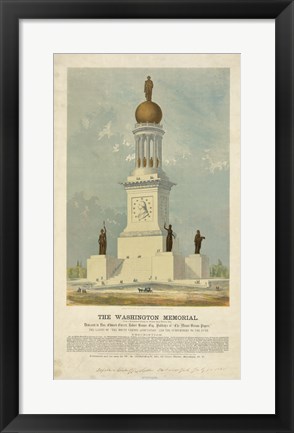 Framed Original concept for the Washington Monument Print