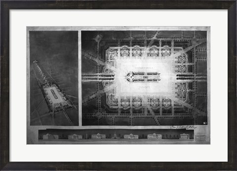 Framed Proposed drawing for Independence Square, Washington Memorial II Print