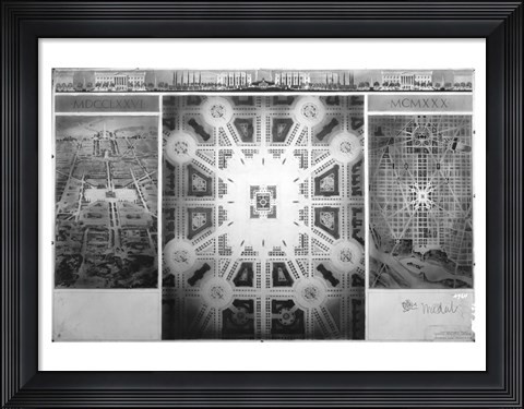 Framed Proposed drawing for Independence Square, Washington Memorial III Print