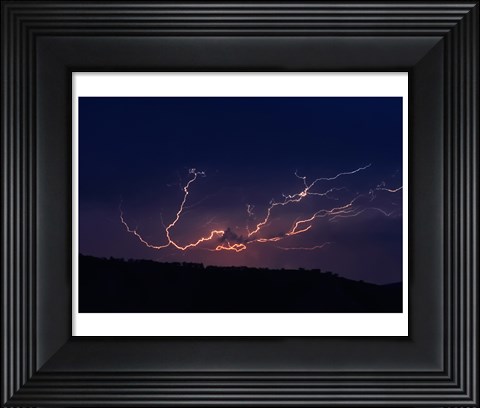 Framed Cloud to cloud lightning strike Print