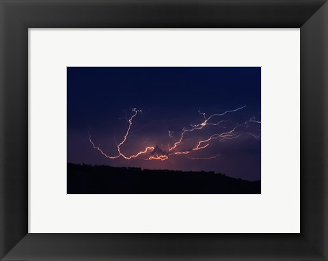 Framed Cloud to cloud lightning strike Print