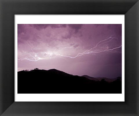 Framed Cloud to cloud lightning strike Print