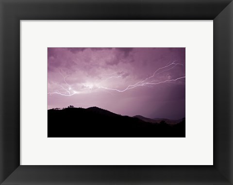 Framed Cloud to cloud lightning strike Print