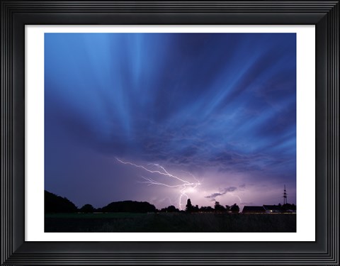 Framed Lightning strike Germany Print