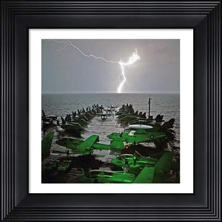 Framed USS Lincoln Lightning Print