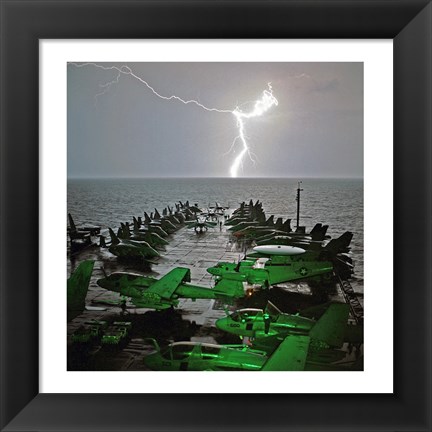 Framed USS Lincoln Lightning Print