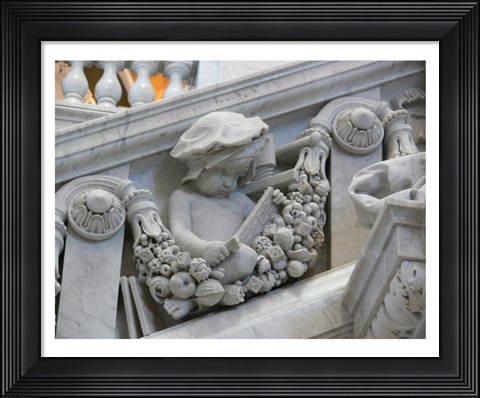 Framed Library of congress architecture detail child reading Print