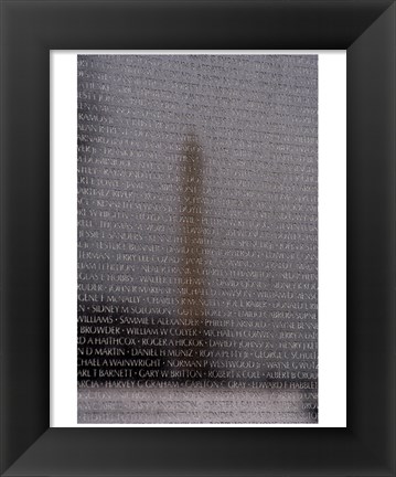 Framed Vietnam Veterans Memorial in Washington DC Print