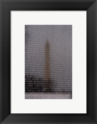 Framed Vietnam Veterans Memorial in Washington DC Print