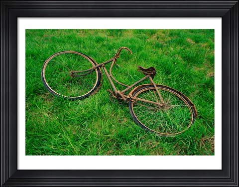 Framed High angle view of an old bicycle Print