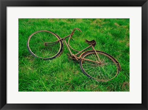 Framed High angle view of an old bicycle Print