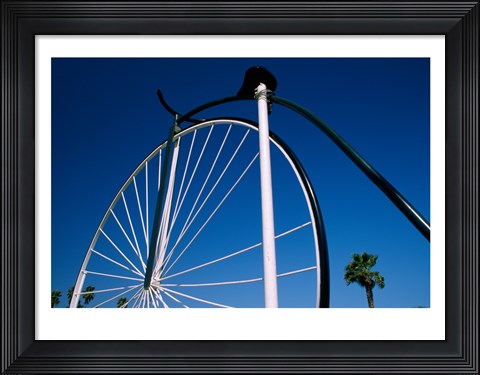 Framed Close-up of a Penny farthing bicycle, Santa Barbara, California, USA Print