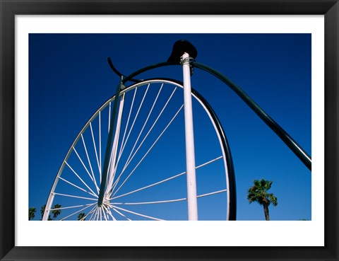 Framed Close-up of a Penny farthing bicycle, Santa Barbara, California, USA Print