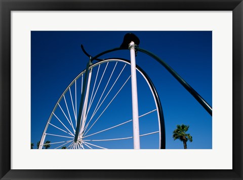 Framed Close-up of a Penny farthing bicycle, Santa Barbara, California, USA Print