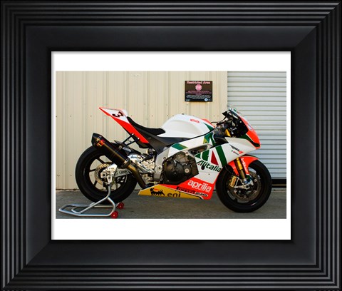 Framed Aprilia RSV4 Works Factory Race Bike Print