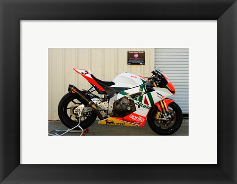 Framed Aprilia RSV4 Works Factory Race Bike Print