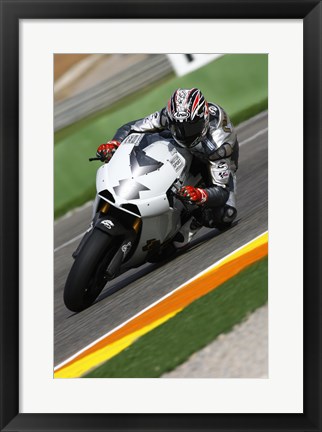 Framed Garry McCoy riding the Ilmor X3 MotoGP Print