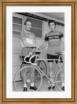 Framed Joop Zoetemelk and Eddy Merckx 1973 Print