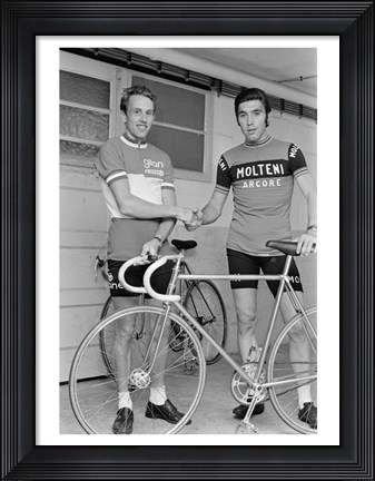 Framed Joop Zoetemelk and Eddy Merckx 1973 Print