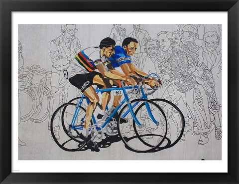 Framed Murales coppi bicycles Print