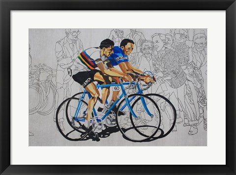 Framed Murales coppi bicycles Print