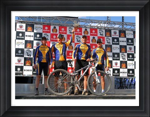Framed US Navy our Navy SEALS claim their trophy after winning a five-race series Print