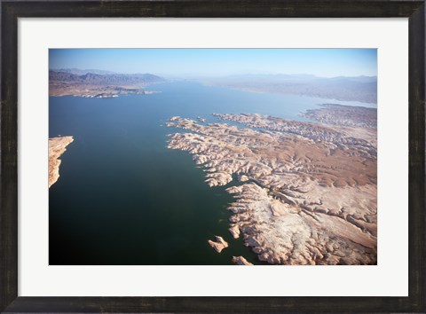 Framed Aerial view, Lake Mead near Las Vegas, Nevada and the Grand Canyon Print