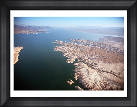 Framed Aerial view, Lake Mead near Las Vegas, Nevada and the Grand Canyon Print