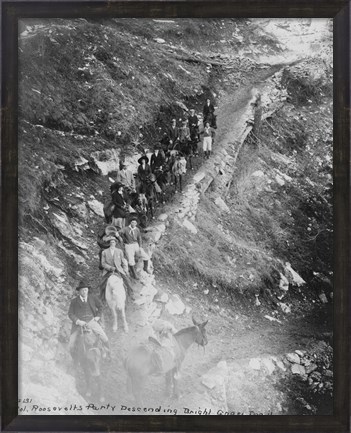 Framed Col. Roosevelt&#39;s party descending Bright Angel Trail Print